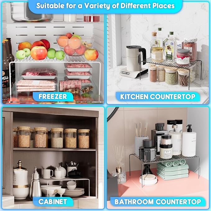 6Pack Cabinet Storage Shelf Spice Rack, 13''L x 9.4''W x 5.5''H, White - Image 6