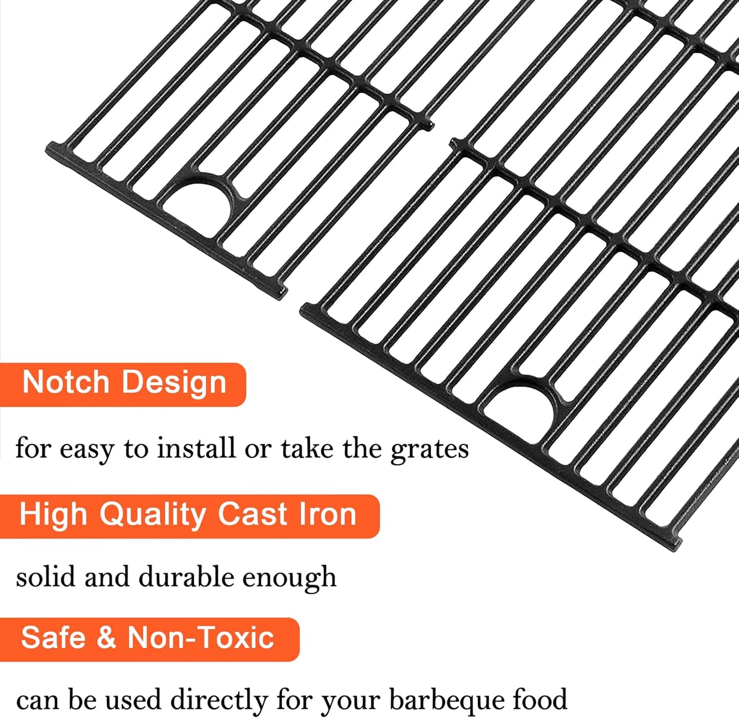 17" Grill Grates for Charbroil Performance 4 Burner 463352521 463354021 463365522 463365021 463350521, Cooking Grids for Charbroil Grills, Replacement Parts for G426-0004-W1 G426-0005-W1, Cast Iron