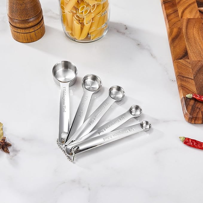 KEAWELL Premium 18/10 Measuring Set (Silver, Measuring Cups & Spoons) | 18/10 Stainless Steel; 10-Piece Nesting Set; Stackable; Upscale; Dishwasher Safe; Ideal for Baking and Cooking. - Image 7