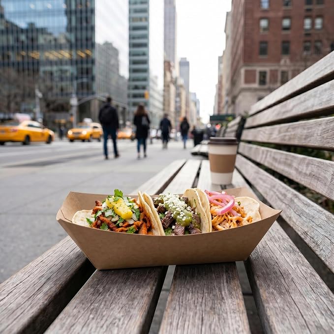 Restaurantware Kraft Paper lb Paper Food Tray Boat, 50 Pack - Image 4