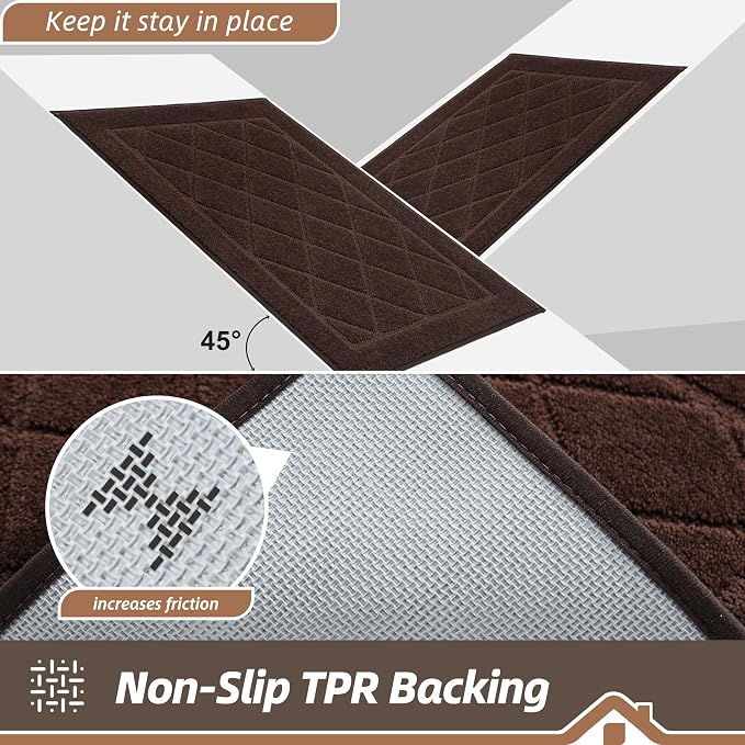 BEQHAUSE Dirt Trapper Door Mat 36" x 60", Doormat Non-Slip, Brown - Image 5