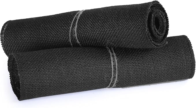 MDS® Pack of 25 Natural Burlap Table Runner, 12 x 108 Inch, Jute Rustic Farmhouse Boho Table Decor for Wedding Reception, Dining Table, Bridal Shower, Baby Shower & Party Decorations - Black - Image 5