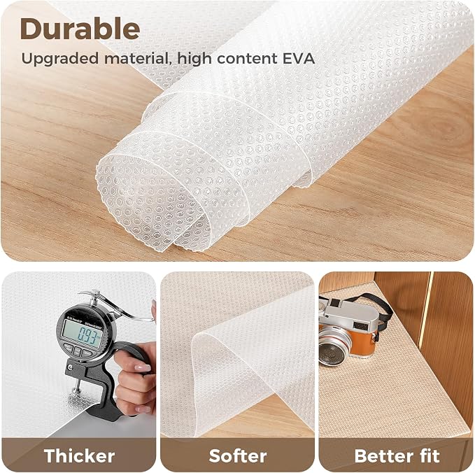 100% EVA Shelf Liner Waterproof Non Adhesive, 12" x 120", Clear - Image 6