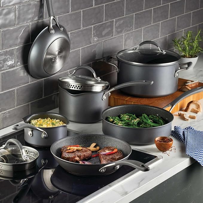 Circulon A1 Series Induction Pots and Pans Cookware Set, 9-Piece, Graphite - Image 2