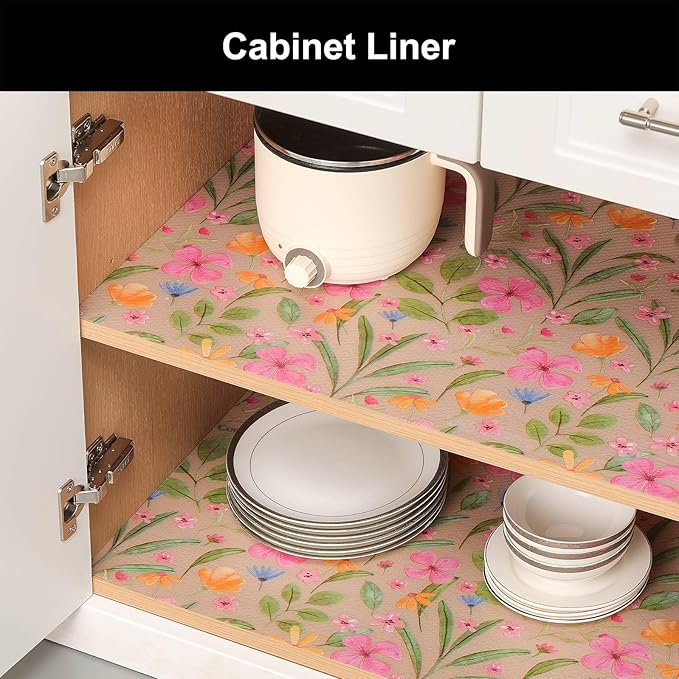 Cooyes Shelf Liner – Premium Non-Adhesive Cabinet & Drawer Liner for Kitchen – Waterproof Shelf Paper with Modern Pattern – Durable EVA Cabinet Mat – Easy to Cut （20" W x 240" L） - Image 4