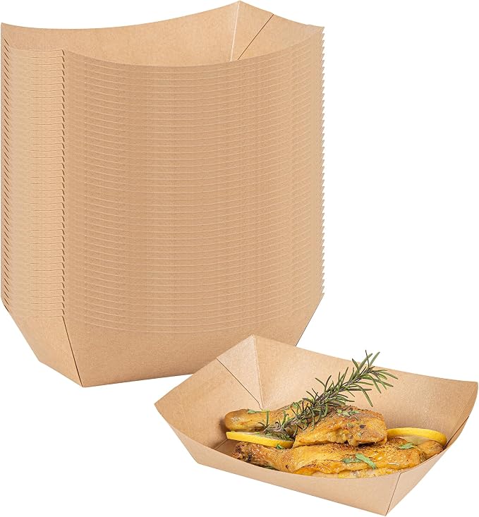 Restaurantware Kraft Paper lb Paper Food Tray Boat, 200 Pack by Restaurantware