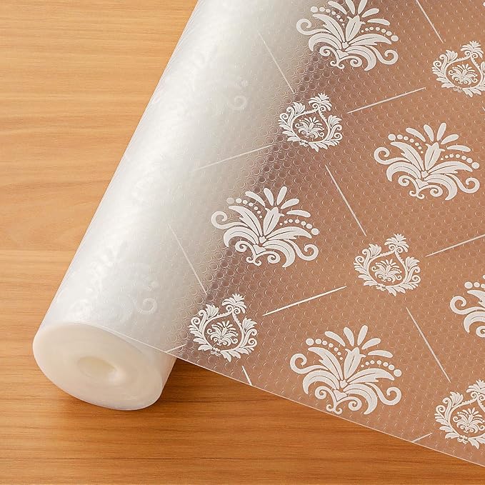 Cooyes Shelf and Drawer Liners for Kitchen Cabinets, Non-Adhesive Cabinet Liners, EVA Waterproof Durable Shelf Paper for Refrigerator, Shelves, Cupboard with Modern Pattern, Easy to Cut by Cooyes