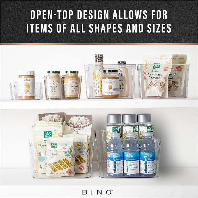 BINO | Plastic Organizer Bins, Large - 4 Pack | THE SOHO COLLECTION | Multi-Use Organizer Bins | Pantry Organizer & Freezer Organizer Bins | Plastic Storage Containers | Bins for Home & Kitchen Org - Image 4