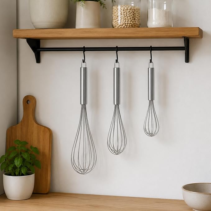 Set of 6 Whisks, Stainless Steel Hand Whisks, Professional Balloon Whisks, Whisks in 8 Inches, 10 Inches, 12 Inches - Image 7