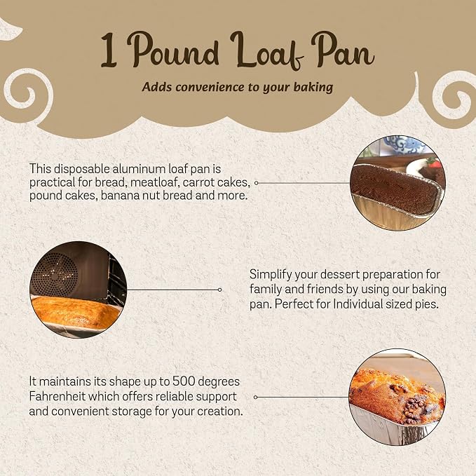 Handi-Foil Disposable Aluminum Loaf Pan - 15 Ounces Aluminum Foil Pan for Bread, Fruit Cakes - Baking Pans for Baking, Cooking, 400 - Image 3