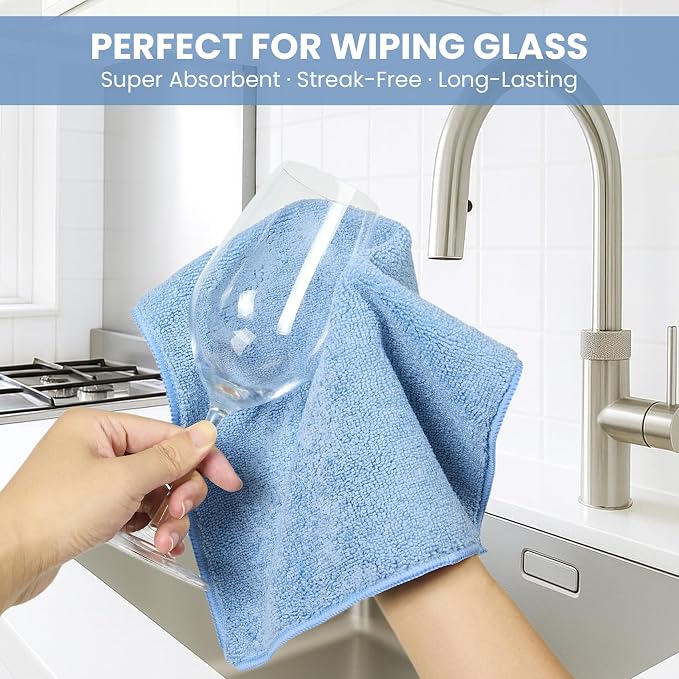 SIFANGKE Microfiber Cleaning Cloth, 34 Pack Assorted Color Cleaning Rags for Housekeeping, Colorful Reusable Microfiber Towels for Car, Kitchen, Bathroom and Household Cleaning Supplies, 11.8"X11.8" - Image 4