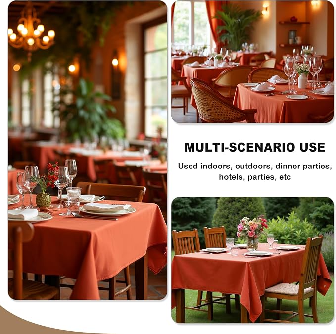 Fitable 6 Pack Rust Tablecloths 90x156 Inch for 8 Foot Rectangle Tables - Image 4