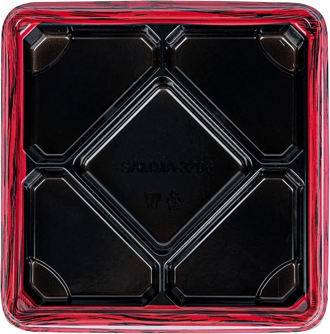 Restaurantware Bento Tek 18.6 Ounce Meal Prep Containers, 50 Disposable To Go Food Boxes - Lids Sold Separately, 5 Compartments, Red And Black Plastic Bento Lunch Boxes, Freezable, For Take Out - Image 14