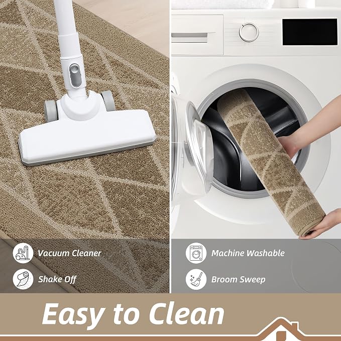 BEQHAUSE Dirt Trapper Door Mats 32" x 48", Non-Slip Washable, Beige - Image 6