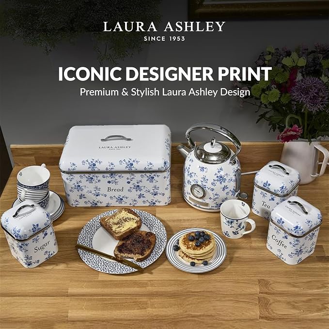 Laura Ashley China Rose Large Bread Box for Kitchen Countertop - Breadbox | Durable Bread Storage Container, Food Grade Metal Bread Bin, Removable Lid, Keep Bread Fresh, Rust Resistant, Easy to Clean - Image 6