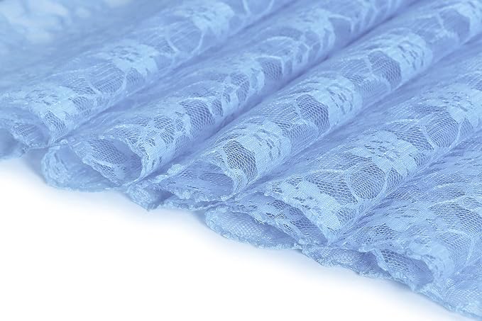 MDS Pack of 10 Wedding 12 x 108 inches Lace Table Runner for Wedding, Decorations for Birthday Parties, Banquets, Graduations, Engagements, and Runners fit Rectangle, Round Table- Baby Blue - Image 5