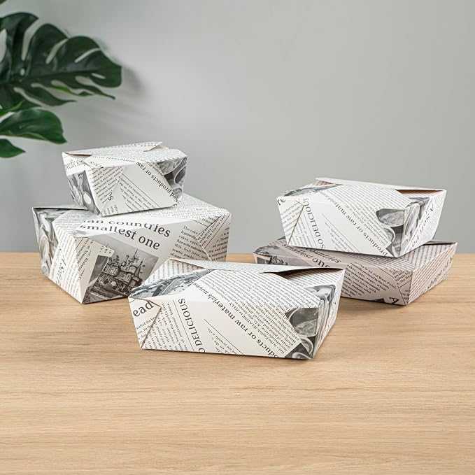 Restaurantware Bio Tek 8.5 x 6.3 x 2.5 Inch Food Containers 200 Durable Noodle Boxes - Disposable Sustainable Newsprint Paper 17-Ounce Takeout Boxes Rectangle For Takeouts Or Picnics - Image 9