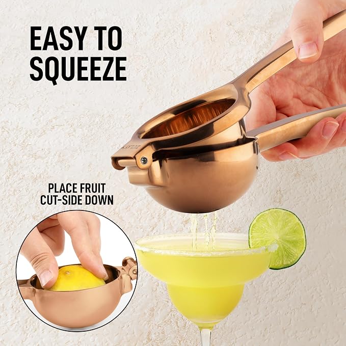 Zulay Extra Large Lemon Squeezer Stainless Steel - Easy Squeeze Heavy Duty Lemon Juicer Hand Press - Ergonomic Citrus Squeezer & Fruit Juicer for Small Oranges, Lemons, & Limes - Image 7