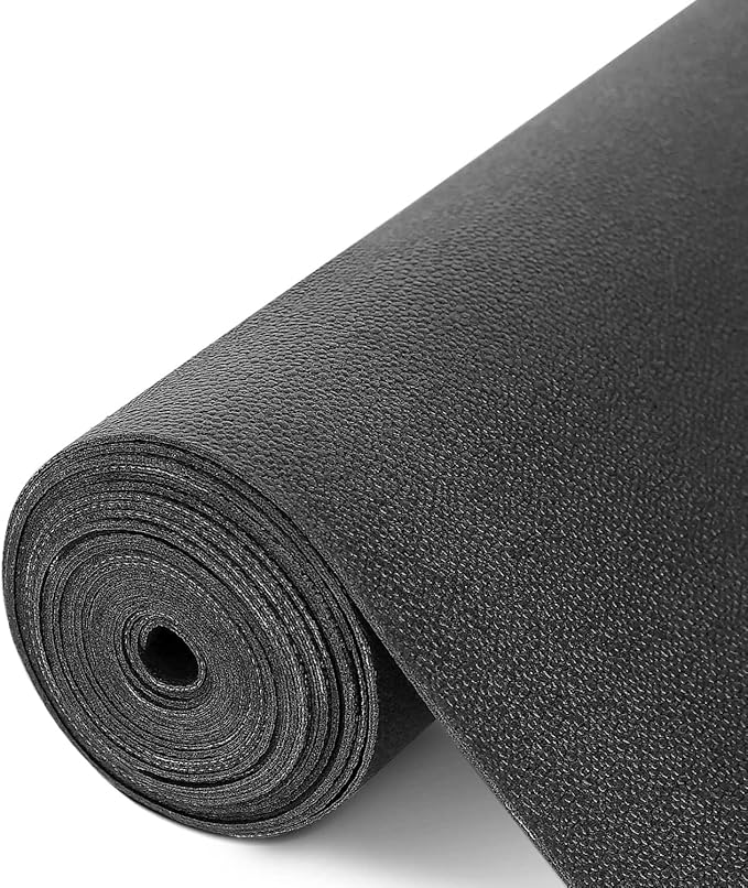 WochiTV Shelf Liner for Cabinets, Drawer 20 x 354 inches, Non Adhesive Non Slip Foam Mat for Kitchen, Pantry, Bathroom, Cupboard, Garage, Closet, Shelves, Drawer, Tool Box, Black by WochiTV