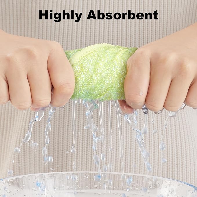 JOYMOOP Bubble Mesh Microfiber Cleaning Cloth, Reusable Non-Scratch Cleaning Rags, Dual-Sided Dish Cloths, Multipurpose Dish Rags for Dishwashing, Kitchen, Stainless Steel-6 Packs, Yellow - Image 8