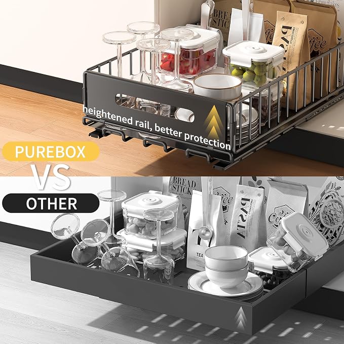 PureBox Pull Out Cabinet Organizer,Deep Storage for pantry,kitchen cabinets - Image 3