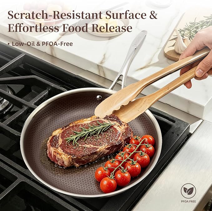 Deluxe13 Piece Hybrid Ceramic Nonstick Stainless Steel Cookware Set - Image 5