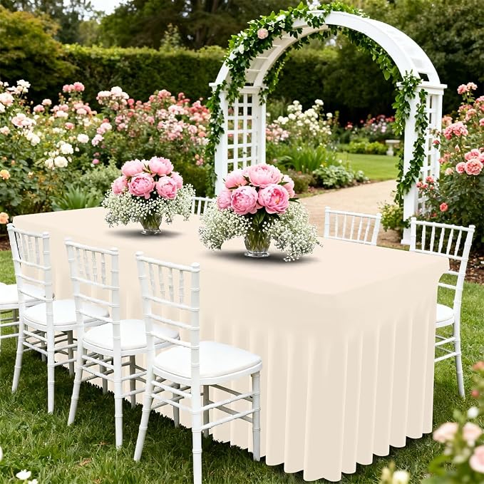 Moosfor 2 Pack Spandex Fitted Rectangle Tablecloth, Elastic Table Skirt - Image 7