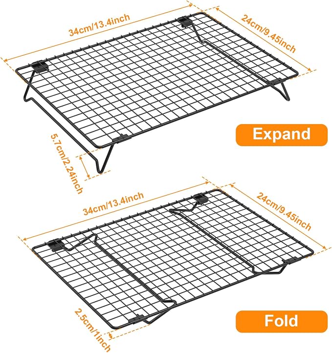 8Pcs Cooling Racks for Cooking and Baking, 8-Tier Stackable Roasting Rack, 13.4 x 9.4 Inch Carbon Steel Baking Rack for Oven Cooking, Roasting, Grilling Making Jerky (Black, 8Pcs) - Image 3