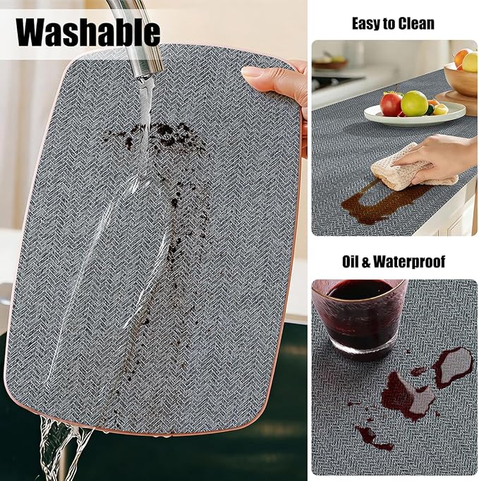 Grey Shelf Liner for Kitchen Cabinets Non-Adhesive 12IN x 10FT - Image 8