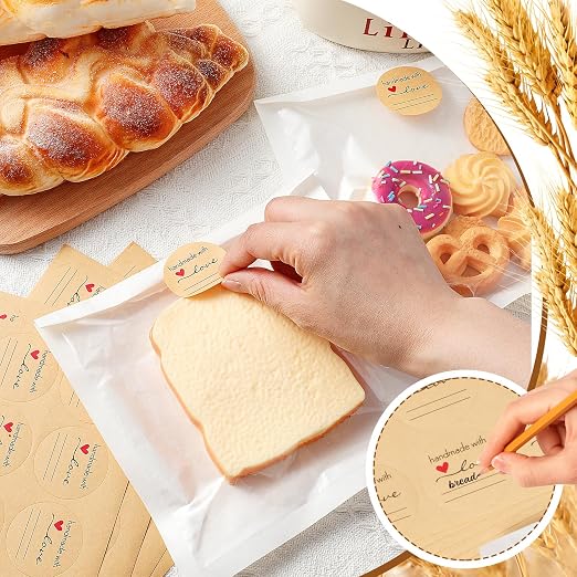 Outus 100 Pcs Cookie Packaging Bags with Seal, 7.1 x 7.5 Inch, White | Bakery Pastry Bags with Window, Heat Sealable Grease Resistant Paper to Go Bake Sleeves for Gift Giving Donut Bread Sandwich - Image 5