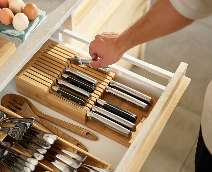 Joseph Joseph DrawerStore Knife Organizer, holds up to 12+ knives, Kitchen Organization & Drawer Storage, Bamboo - Image 6