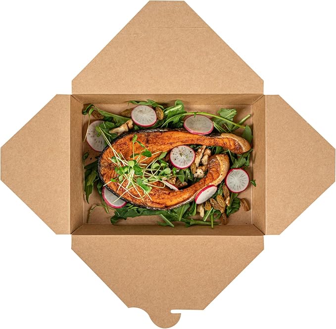Restaurantware-Bio Tek 8.5 x 6.2 x 1.9 Inch Food Containers, 200 Durable Takeaway Boxes - Disposable, Sturdy, Frenchie Paper 49 Ounce Takeout Boxes, Rectangle, For Takeouts And Delivery, Or Picnics - Image 12