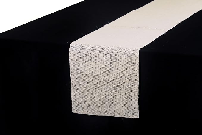 MDS® Pack of 25 Natural Burlap Table Runner, 12 x 72 Inch, Jute Rustic Farmhouse Boho Table Decor for Wedding Reception, Dining Table, Bridal Shower, Baby Shower & Party Decorations - Beige - Image 2