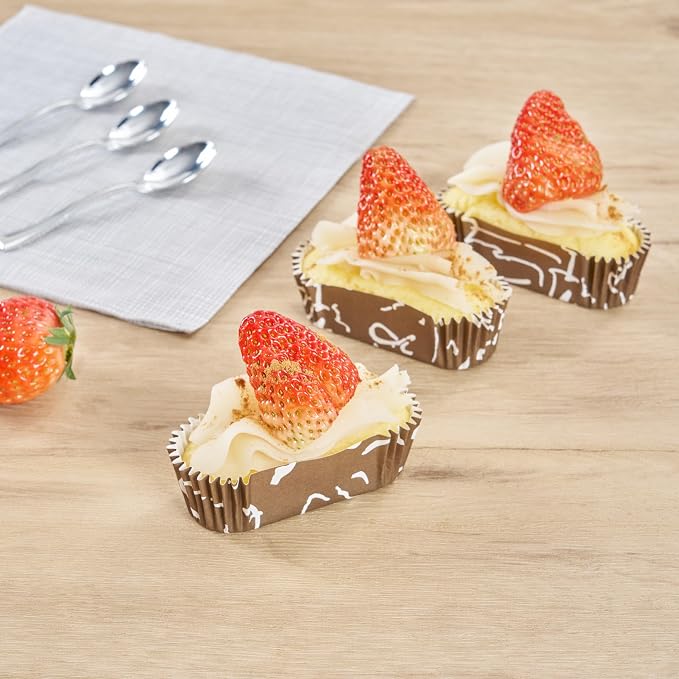 Restaurantware-Panificio 1.4 Ounce Baking Cups, 200 Ridged Cupcake Liners - Oven-Ready, Freezable, Brown And White Paper Muffin Cases, Disposable, Chocolate Wisp, For Wedding Parties, Baby Showers - Image 6