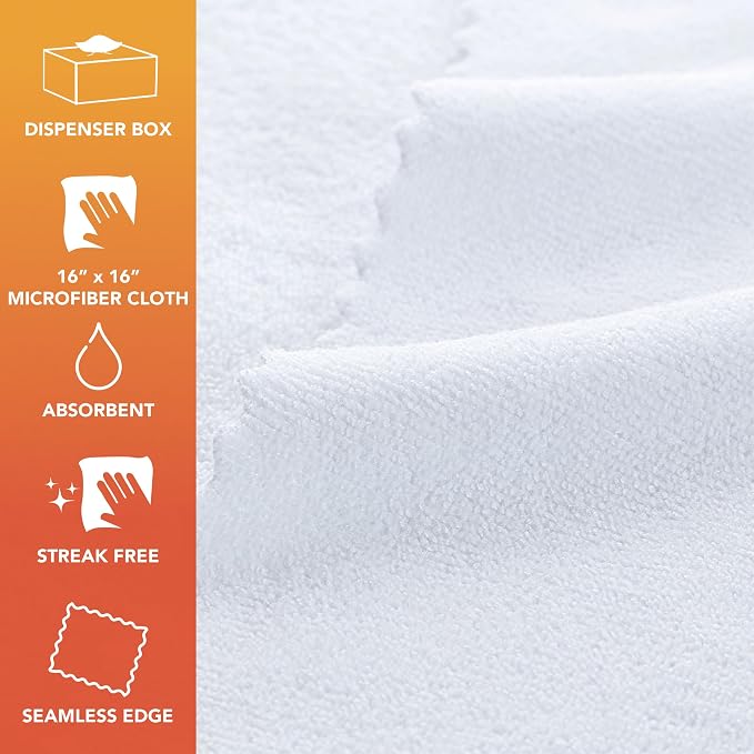 Arkwright Smart Rags Microfiber Cleaning Cloths, Pallet of 8000, Lint Free 215 GSM Reusable Towels for Auto, Office and Household Cleaning, 16 x 16 in, White - Image 2