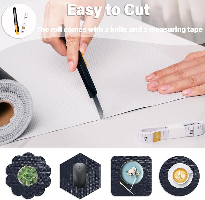 Drawer and Shelf Liners for Kitchen Cabinet,Non Slip Cabinet Liners for Shelves,Non-Adhesive Strong Grip Mats Protect Dresser Cupboard,Shelf Paper Easy to Clean-23.6IN x 30FT Black - Image 6