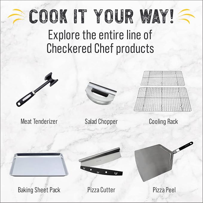 Checkered Chef Baking Sheet Pan and Cooling Rack - Half Sheet, 18" x 13" Aluminum Cookie Sheets and Stainless Steel Wire Rack for Baking - Image 6
