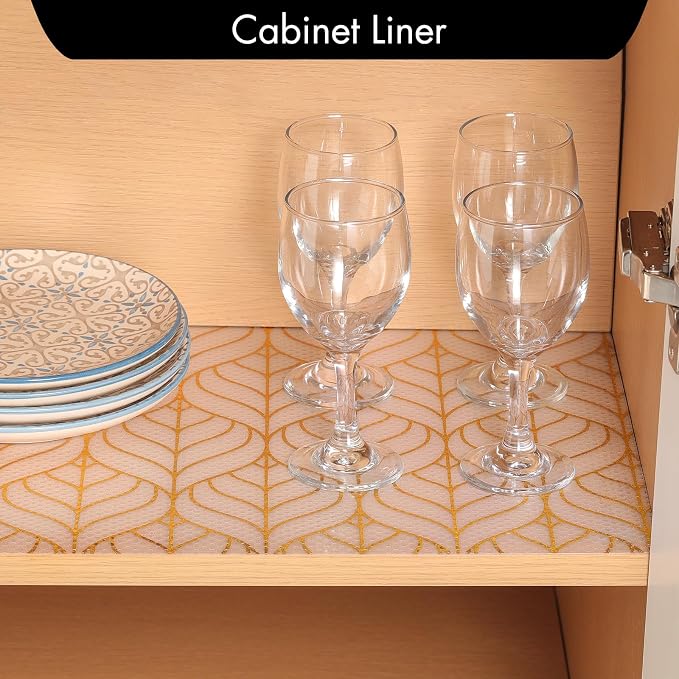 Cooyes Shelf and Drawer Liner for Kitchen Cabinets – Non-Adhesive, Waterproof, Non-Slip Cabinet Liners for Scratch Protection, Desk, Refrigerator, Shelves, Drawers with Modern Pattern - Image 3