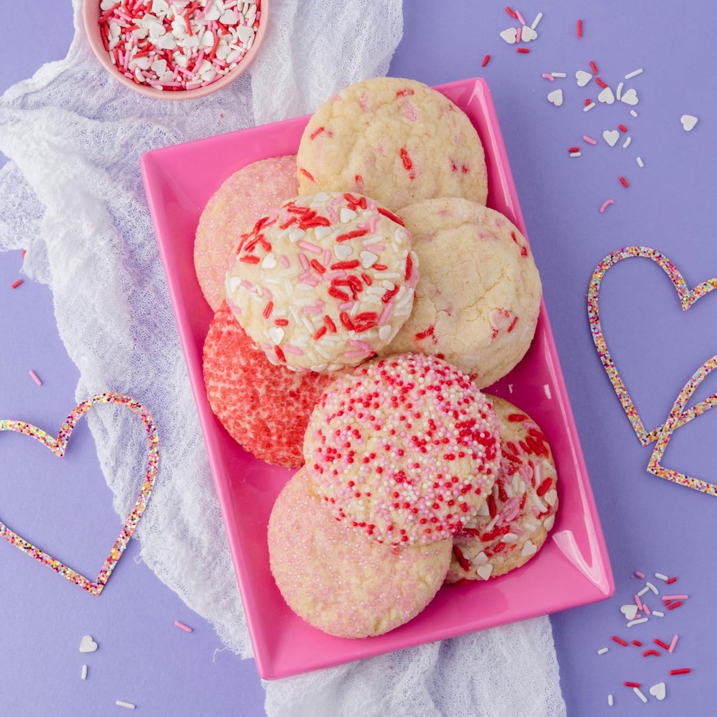 Sweets Indeed Heart Sprinkles, 4 Pack, Edible Sprinkle Mix, Perfect for Cake Decorations, Baking, Ice Cream, Cookies, Cupcake Topper (Sweetheart)