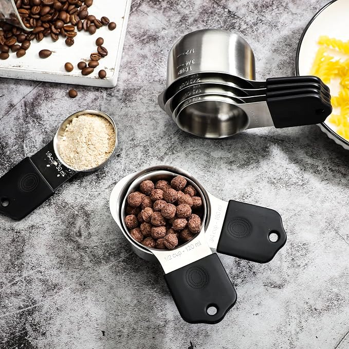 Measuring Cups Stainless Steel Magnetic Measuring Cups Set of 7 | Stackable Nesting Heavy Duty Metal Measure Cup for Measuring Dry or Liquid Ingredients - Image 5