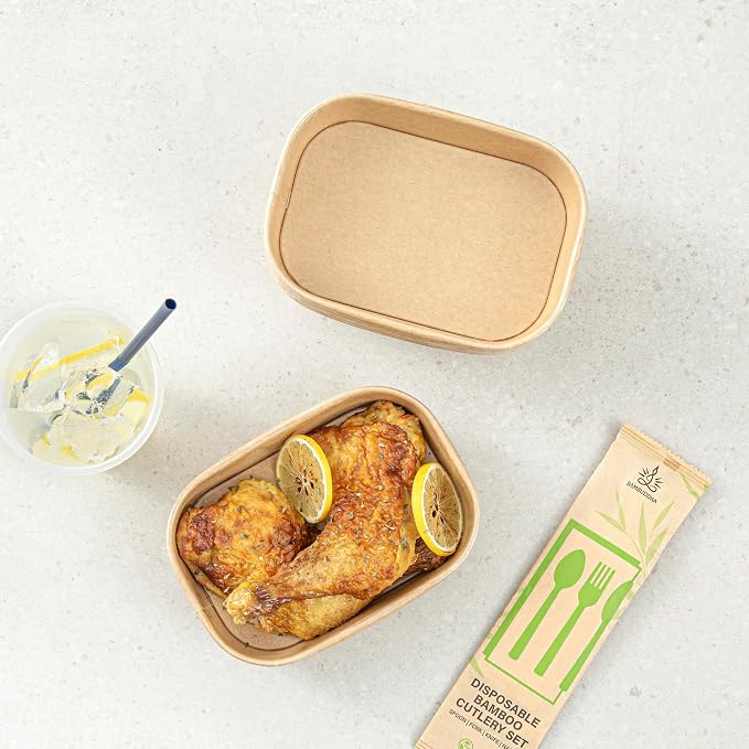 Restaurantware Kraft Takeout Container 100 Count 17 Ounce Disposable Oval Food Box CPET Food Container Oven-Safe Greaseproof Paper Container Durable Kraft Paper Box Brown - Image 7