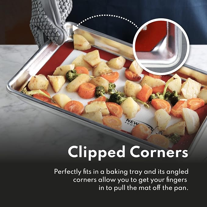 New Star Foodservice Commercial 18-Gauge Aluminum Sheet Pan and Silicone Baking Mat Set, 18 x 26 inch (Full Size) - Image 5
