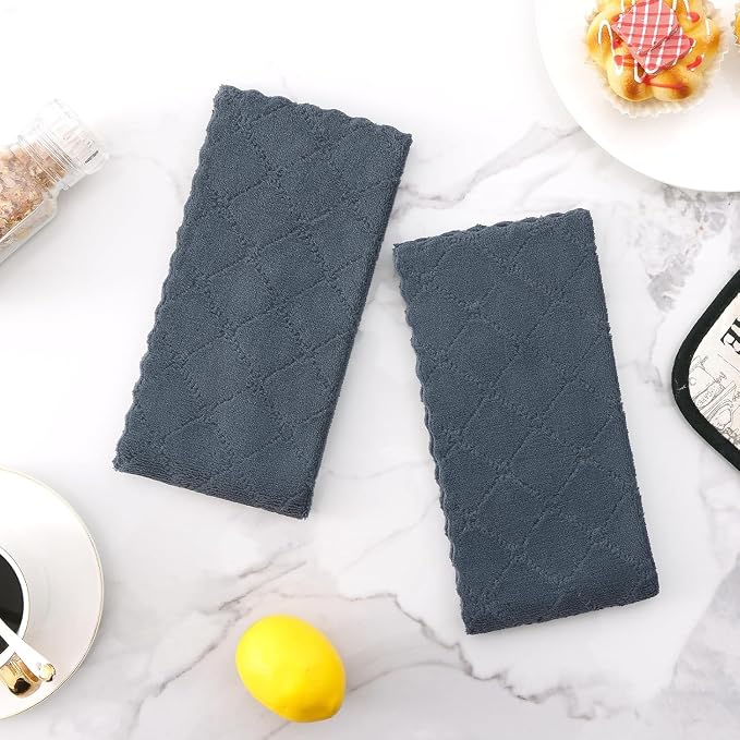 Homaxy 24 Pack Super Soft Absorbent Dish Towels, 10" x 20", Dark Grey - Image 7