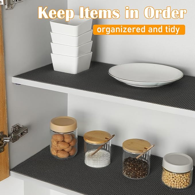 Songrey Non-Slip Shelf Cabinet and Drawer Liner, 23.6IN x 20FT, Black - Image 4