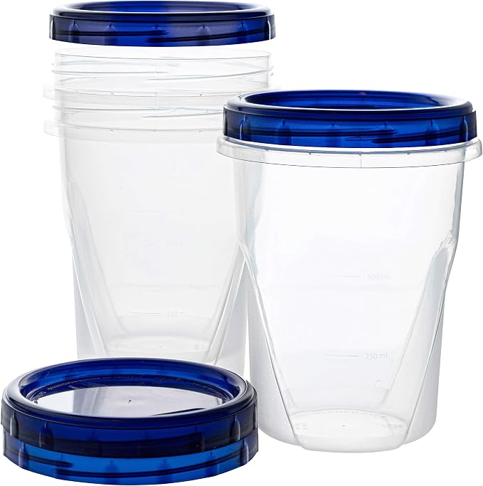 PLASTICPRO 32 oz Twist Top Deli Containers Clear bottom With blue 72 Pack - Image 7
