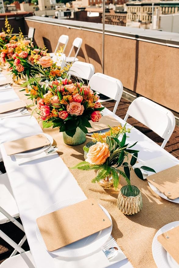 2 Pack Burlap Table Runner, 100% Jute Vintage 12X108 Inches Table Runner for Wedding, Parties, Christmas, Thanksgiving, BBQ's, Everyday, Holidays - Image 3