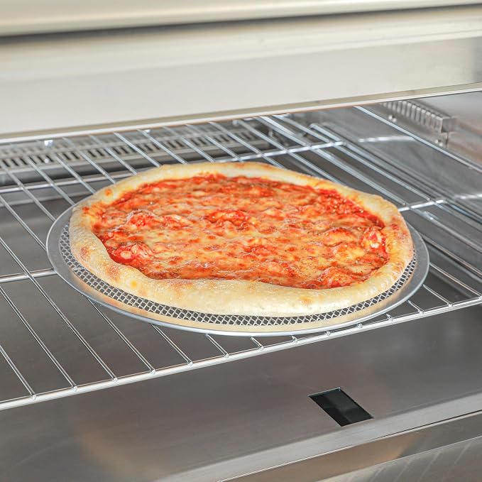 Restaurantware 13 Inch Aluminum Pizza Screen Pack of 72 Mesh Baking Tool For Crispy Crust, Lightweight Stackable Seamless Rim Rust-Resistant Baking Screen, Reusable for Pizzerias, Home Oven Use - Image 7