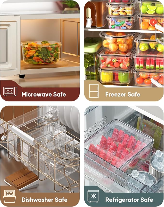 60 PCS Food Storage Containers with Lids Airtight, (30 Lids & 30 Containers) Leak proof Containers Set for Kitchen, Meal Prep, BPA-Free, PVC-Free Plastic, Microwave/Dishwasher Safe, Extra Labels & Pen - Image 6
