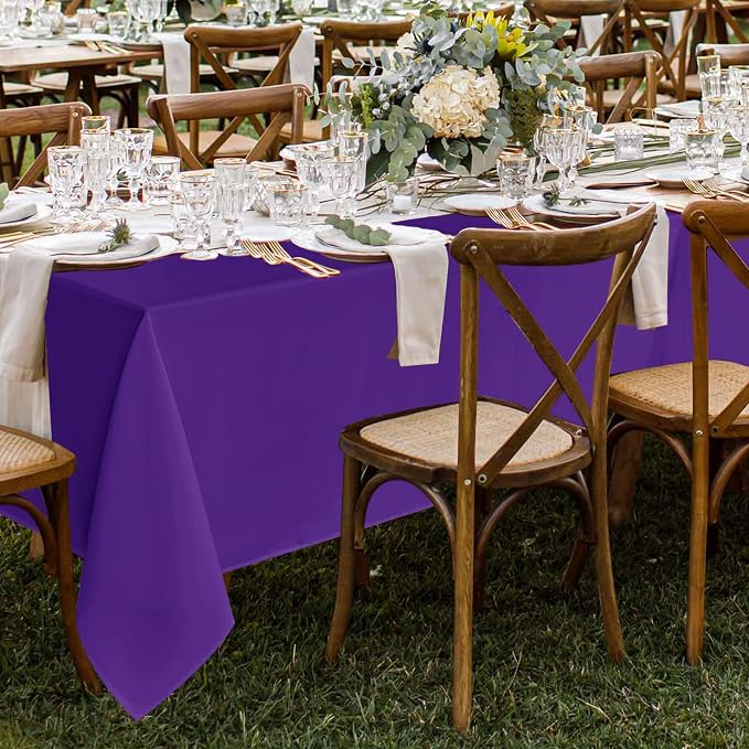 Fitable 8 Pack Purple Tablecloths 60x102 Inch for 6 Ft Rectangle Tables - Image 2