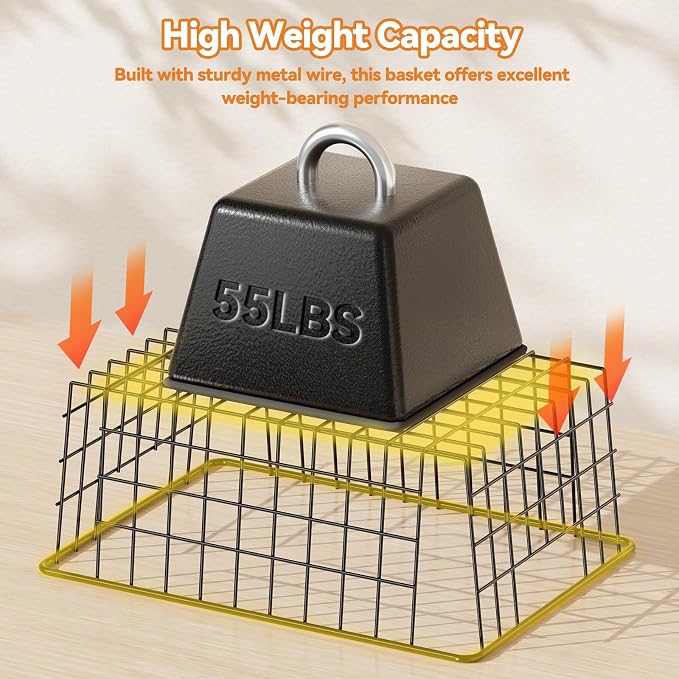 6 Pack Metal Wire Baskets, 15.4" x 11.8" Large Storage Basket for Organizing, Suitable for Kitchen Cabinet Pantry, Black - Image 7